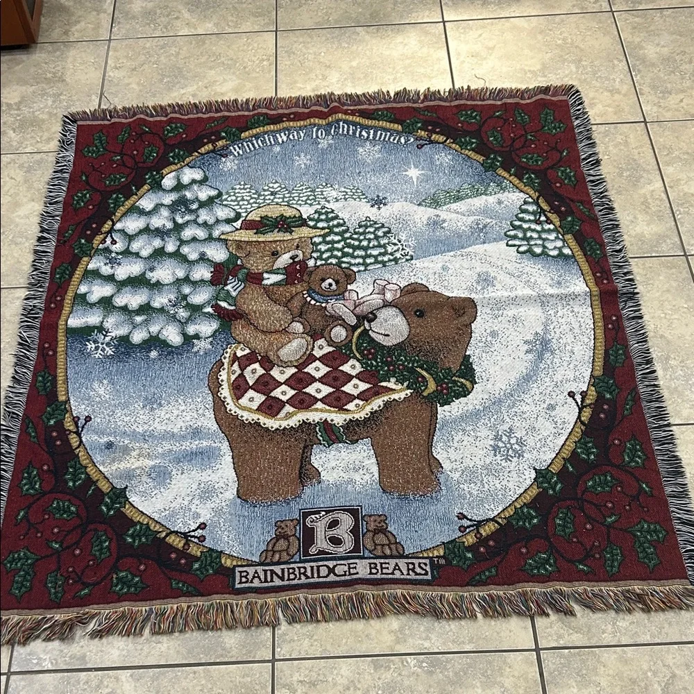 Holiday Tapestry Blanket-Bainbridge Bears